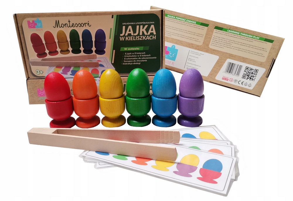 Vajíčka v pohároch, schémy, montessori kliešte